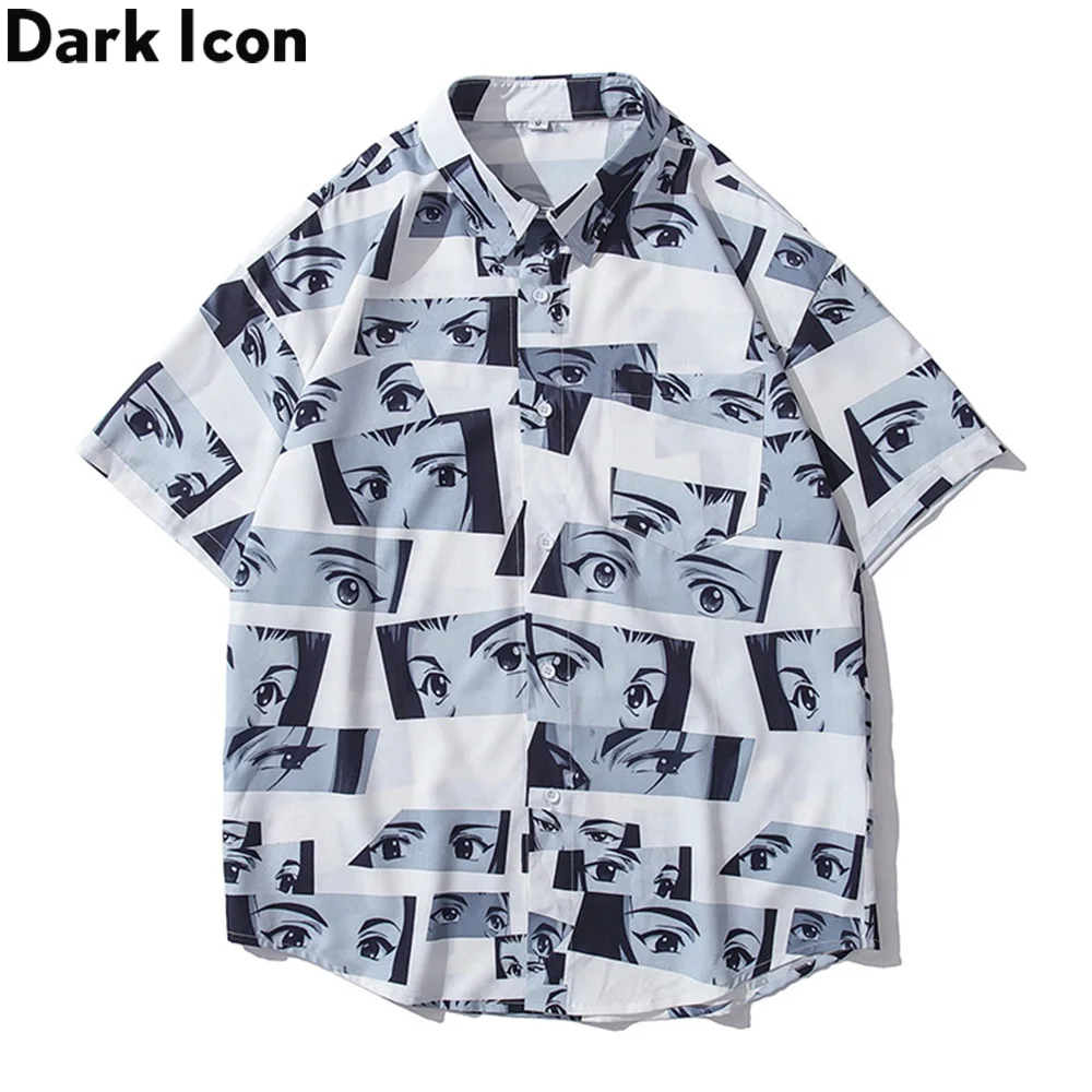 

Dark Icon Full Print Hawaiian Shirts Men Summer Polo Shirt Man Streetwear Man Blouse