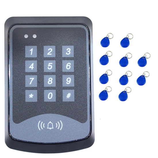 Door Access Control ID Key Card Kit Capacity 1000 Users Push Type Keypad Doorbell Access Controller with 125khz RFID Card