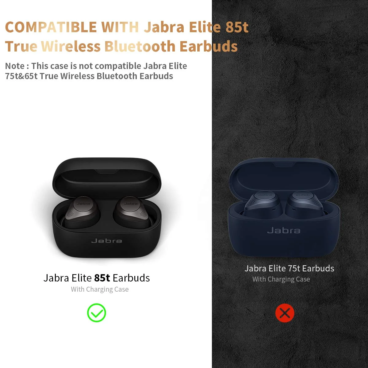 غطاء حماية من السيليكون ممتص للصدمات لهاتف Jabra Elite Active 85t True سماعات أذن TWS بلوتوث لاسلكية مع سلسلة مفاتيح