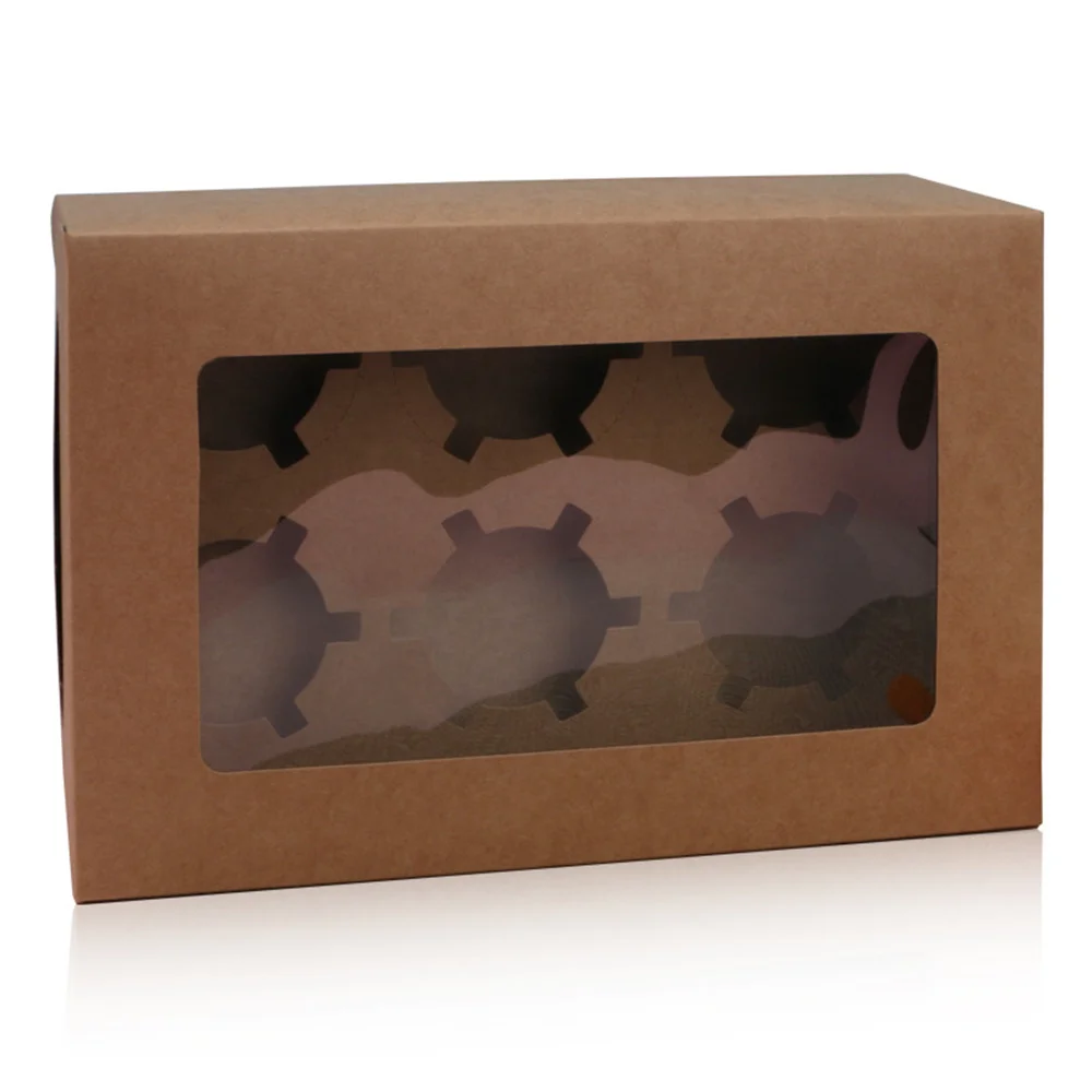 2/4/6/12 Hole Windowed Cupcake Boxes Windowed Cupcake Boxes Convenient White Secure Removable Tray Cupcake Boxes For Gifting