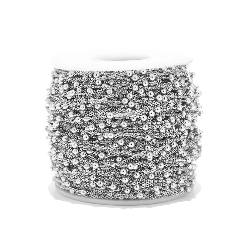 10Meters Stainless Steel Silve Link Chain Necklace Bulk Cable 1mm Width Chain for Jewelry Making Findings DIY Necklace Bracelet