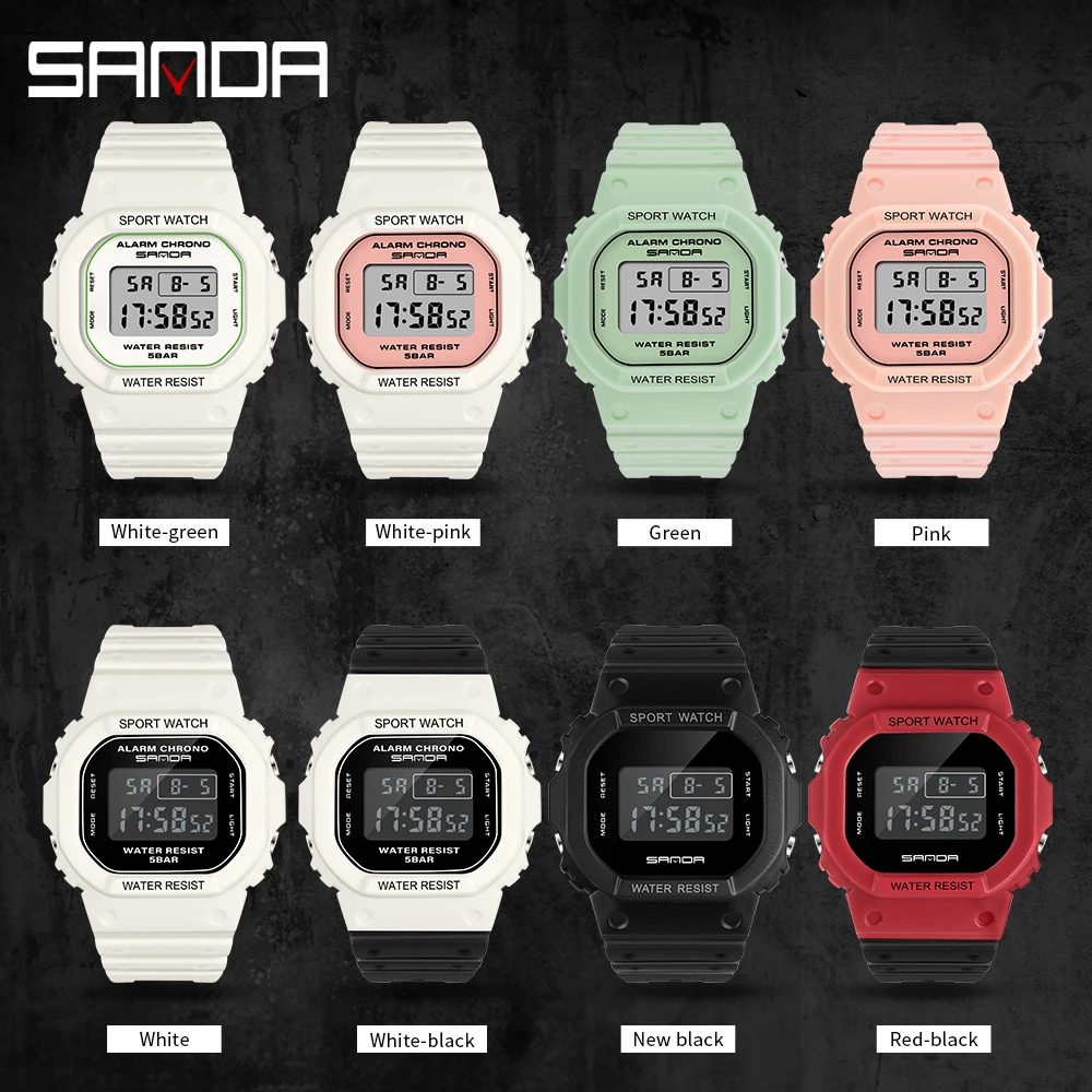 SANDA Top Brand Fashion G Style Sports Watch Men Women Waterproof Military Electronic Watches date Men\'s Retro Digital Clock