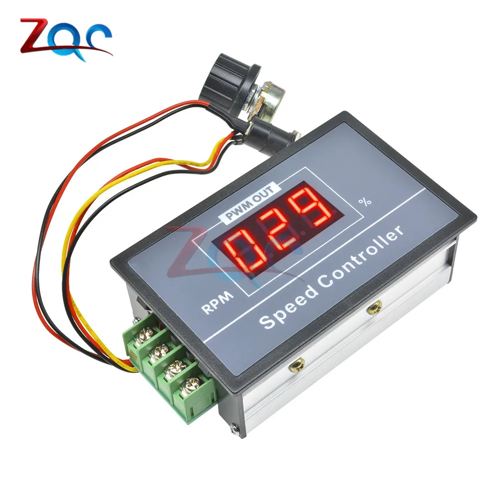

30A DC 6V 12V 24V 48V PWM Motor Speed Controller LED Digital Display 0-100% Adjustable Voltage Regulator w/ Potentiometer Switch