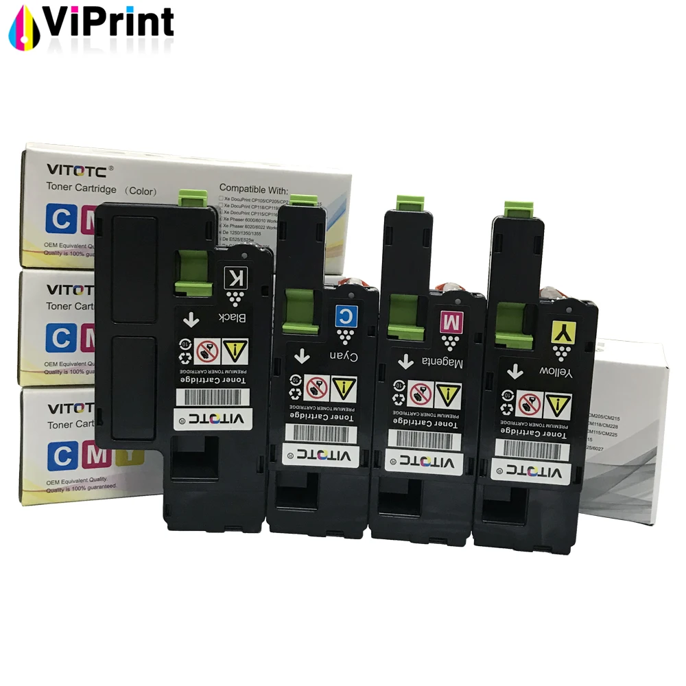 4 Color Toner Cartridge For Xerox Phaser 6020 6022 WorkCentre 6025 6027 MFP Laser Printer Full Powder With Developer