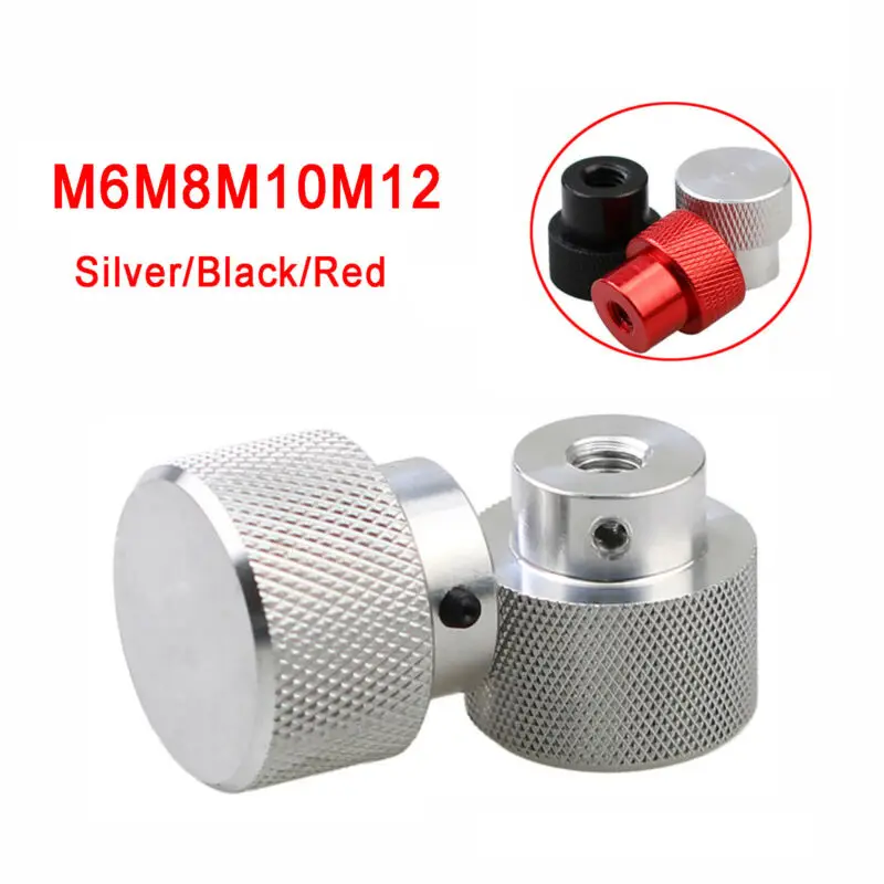 1Pcs M6 M8 M10 M12 Knurled Thumb Nuts With Side Hole Aluminum Alloy Hand Grip Knobs Step Nut Silver/Black/Red