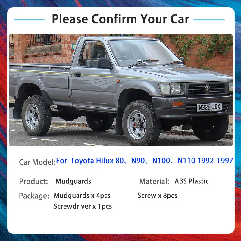 اللوحات الطينية لحاجز إطارات السيارة لسيارة Toyota Hilux 80、N90、N100、N110 1992~1997 Vauxhall Holden MK1 واقيات الطين واقيات الطين سلع السيارات