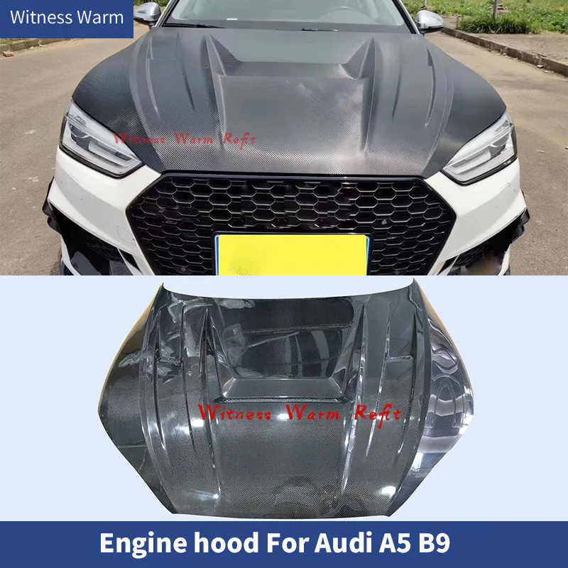 for Audi A5 B9 Carbon Fiber Frp Front Engine Hood Bonnet for Audi A5 Car Body Kit 2017-up