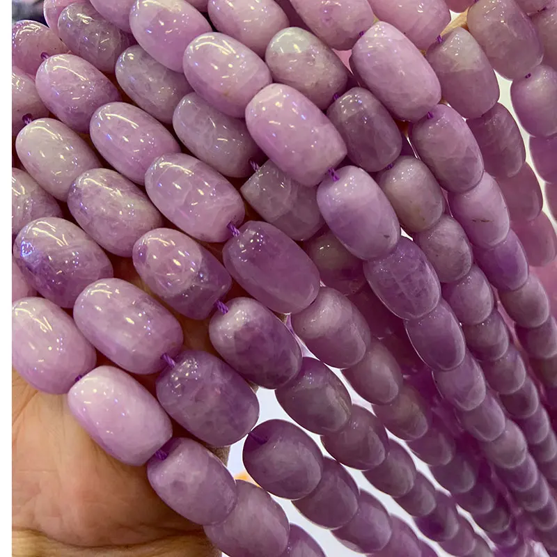 Natural Purple Spodumene Beads Column Barrel DIY Loose Stone Beads For Jewelry Making Beads Accessories For Women Necklace Gift