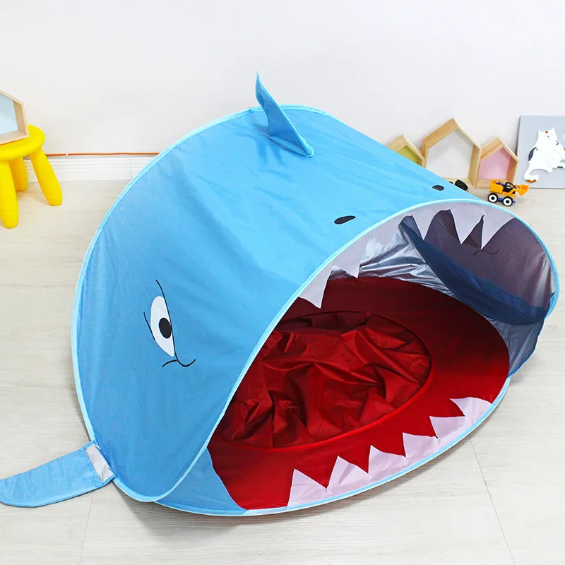 Children's Beach Tent Quick Opening Folding Outdoor Doll House Shark Tent Baby Beach Shade Lovely Practical Exquisite Tent