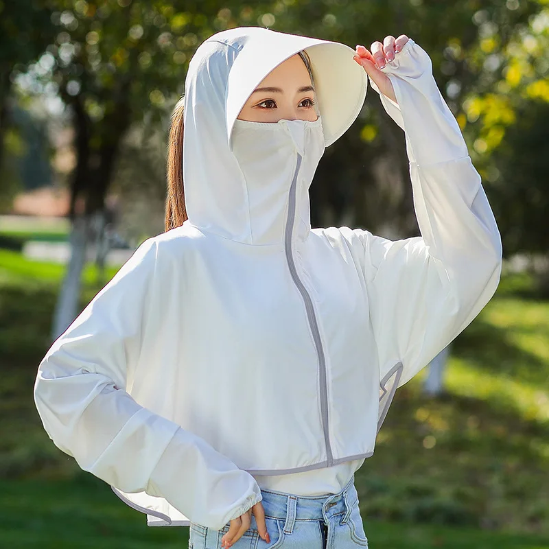 Women Sunscreen Hat Ice Silk Clothing Summer Big Edge Outdoor Shirt Short Coat Uv Protection Boy Hat Sun hat New