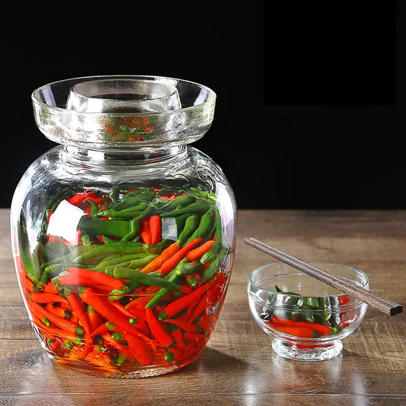 

Nice Quality Transparent Glass Pickle Jar Thicken Storage Jars Korean Kimchi Jar Household Vegetables Pickled Pickling Container