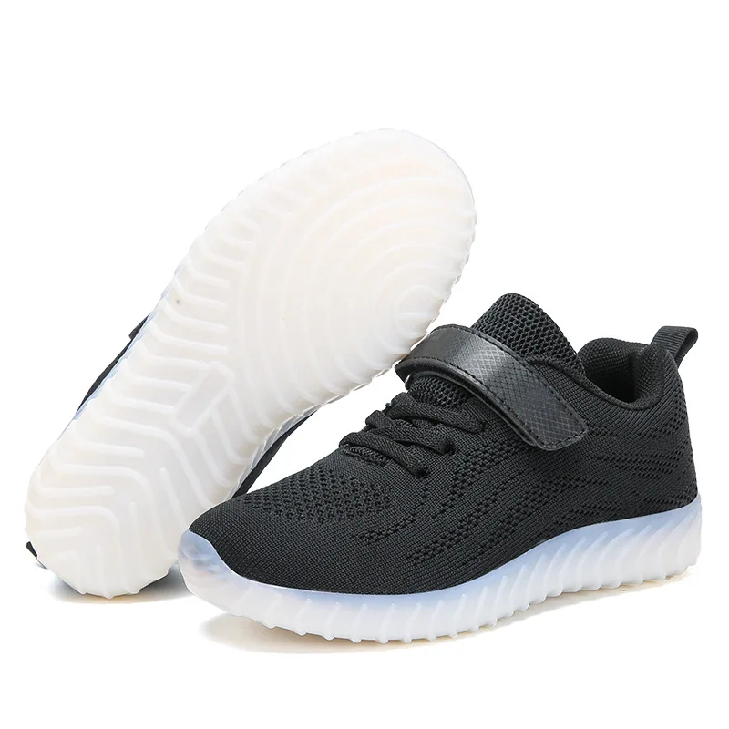 Uncle Jerry Child Summer Shoes light up shoes for Boys and Girls LED Sneakers USB Rechargeable Breathable Children Casual Shoes