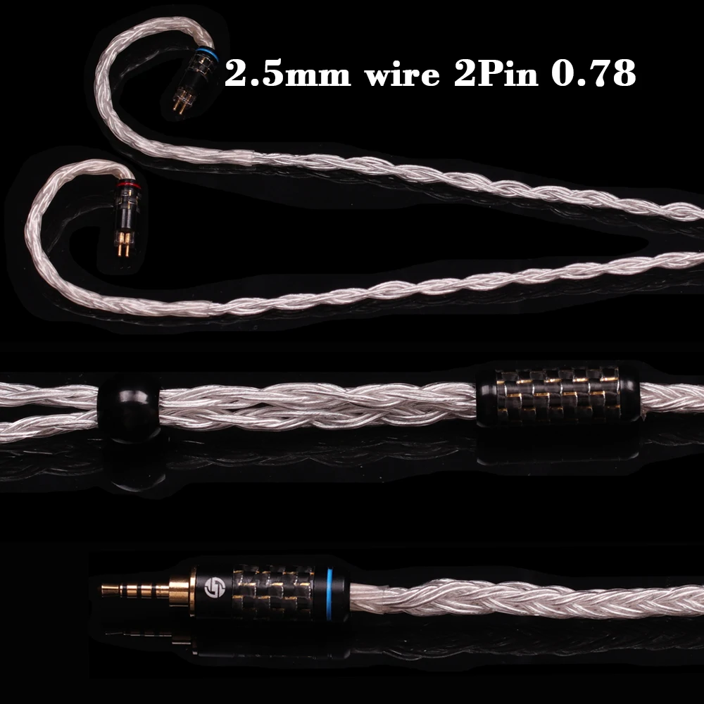 16 ядерный наушник с посеребренным проводом 2,5/3,5/4,4 мм до 2 контактов 0,78 мм/A2DC /MMCX