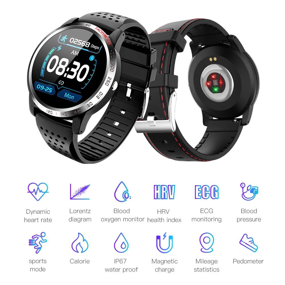 W3 Smart Watch ECG HRV SPO2 Sport Smart Watch Heart Rate Blood Pressure Oxygen Monitor Bracelet IP67 Waterproof 1.3