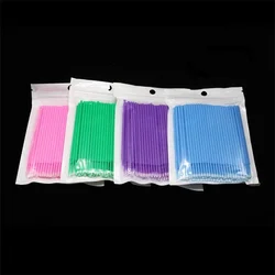 Disposable 100pcs/pack Colorful Cotton Swabs For Eyelash Grafting Cleaning Rods Lashes Planting Assist Tool Quick Remove Eyelash