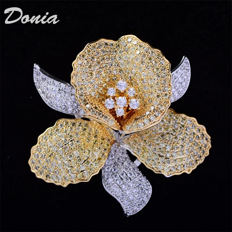 

Donia jewelry Fashion luxury boutonniere inlaid color AAA zircon flowers high-grade brooch flower accessories dress pin jewelry