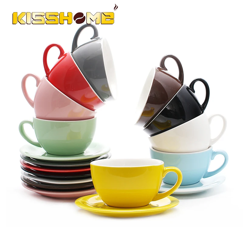 

300ml Espresso Coffee Mug High-grade Ceramic Coffee Cup Dish Set Macaron European Style Cappuccino Milk Cups Latte Drinkware