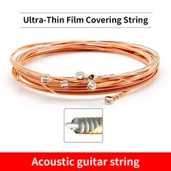 Ultra-thin Coated Acoustic Guitar Strings, Road Dog, Folk, 1 Set of 6 Long Life, Perfect Voice