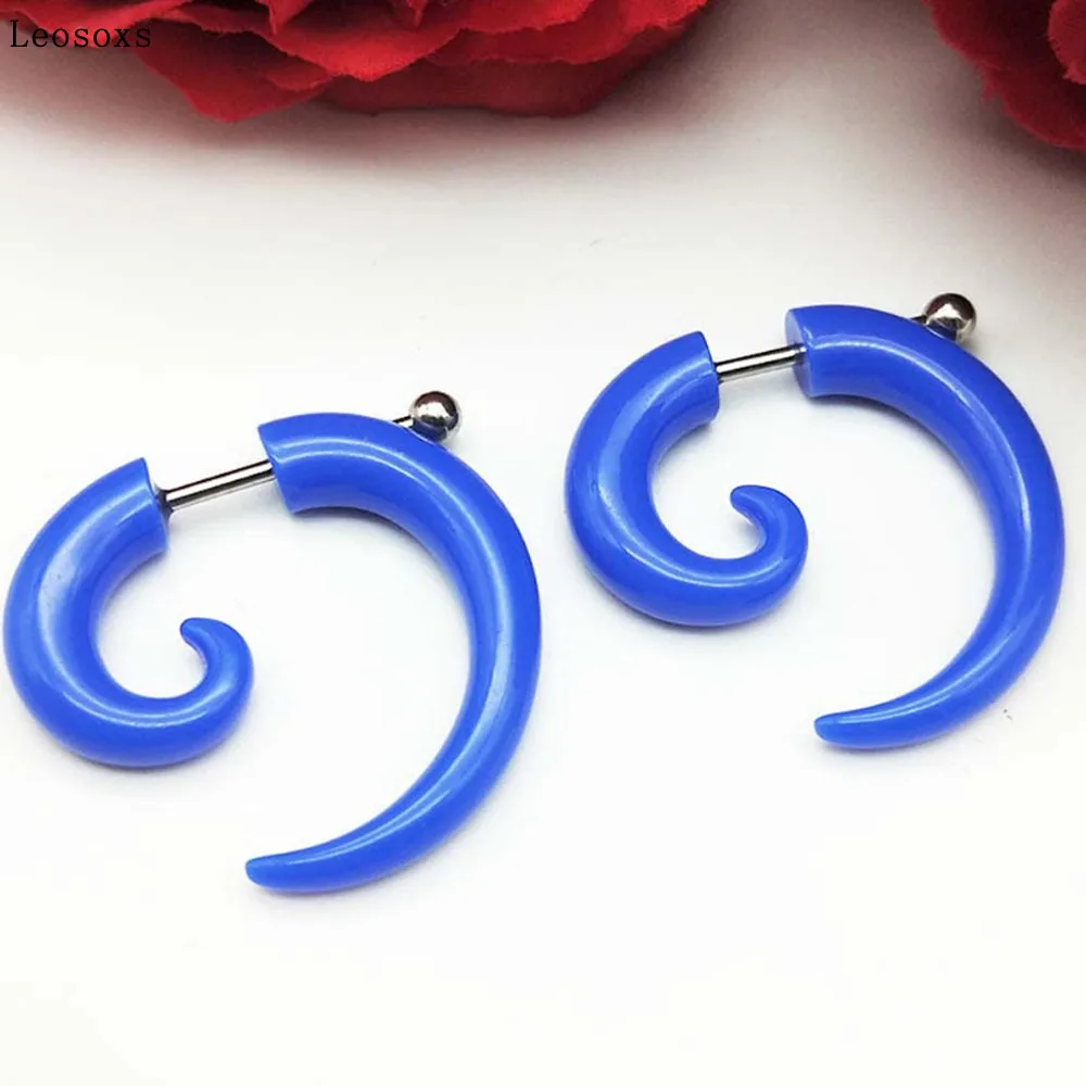 Leosoxs 2 Pcs Acrylic Fake Snail Ear Pinna Human Body Piercing Alternative Jewelry Fashion Punk