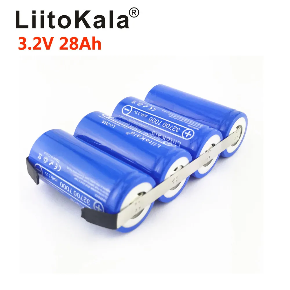 LiitoKala 3.2V LiFePO4 32700 bateria 14Ah 21ah 28ah 35ah 24Ah ciągłe rozładowanie maksymalnie 55A bateria wysokiej mocy + arkusze niklu