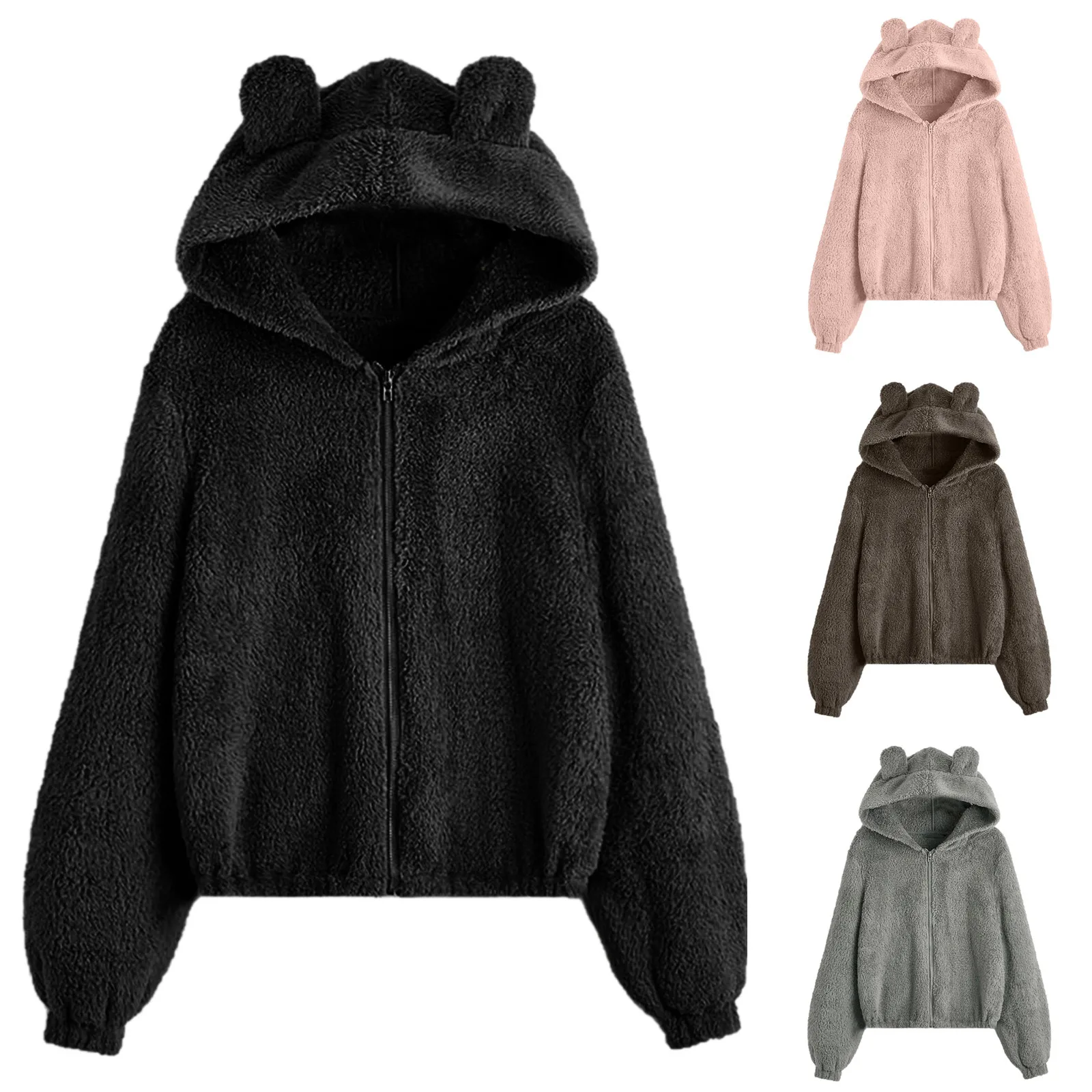 Winter Teddy Fleece Coat Women kawaii Teddy Bear Jacket Thick Warm Fake Fleece Jacket Fluffy Outwear Plus Size Loose Overcoat