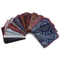 Luxury 25*25CM Men's Vintage Floral Paisley Silk Handkerchief Pocket Square Fashion Men Hanky For Wedding Party Chest Towel