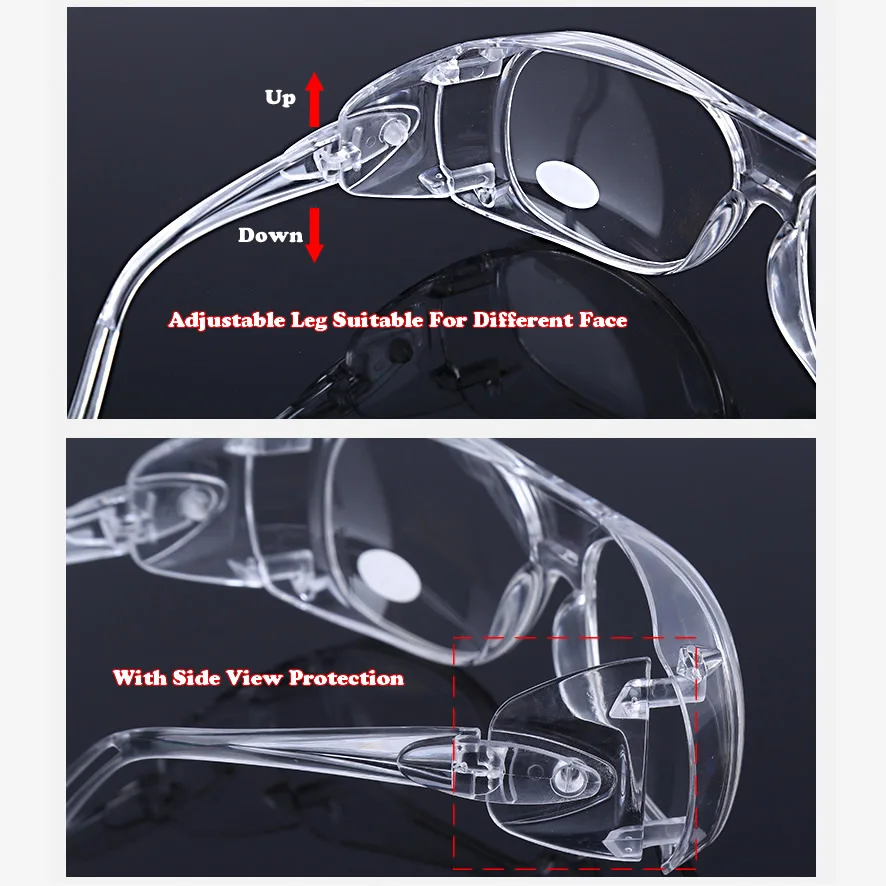 Work Safety Glasses Clear Lens With Case Impact-Resistant Anti-Splash Wind Dust Proof Protective Glasses For Eyes Protector