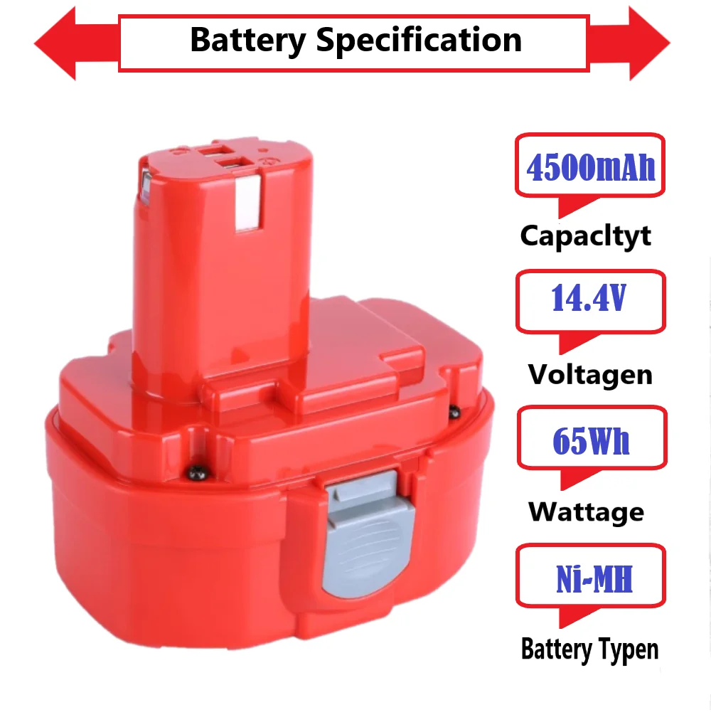 Imagem -02 - Recarregável 4500mah da Bateria Ferramenta de Poder para Makita 1822 1823 1834 1835 192827192829-9 193159-1 1931402 1931020 18v Pa18