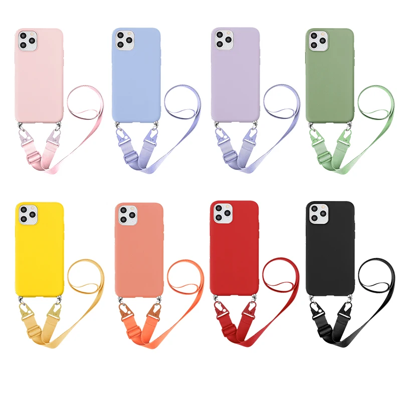 Strap Crossbody Case For Xiaomi POCO F6 X5 F5 M6 X6 Redmi Note 13 12 11 Pro 13C 14C Mi 14T 11T 13T Necklace Lanyard Soft Cover