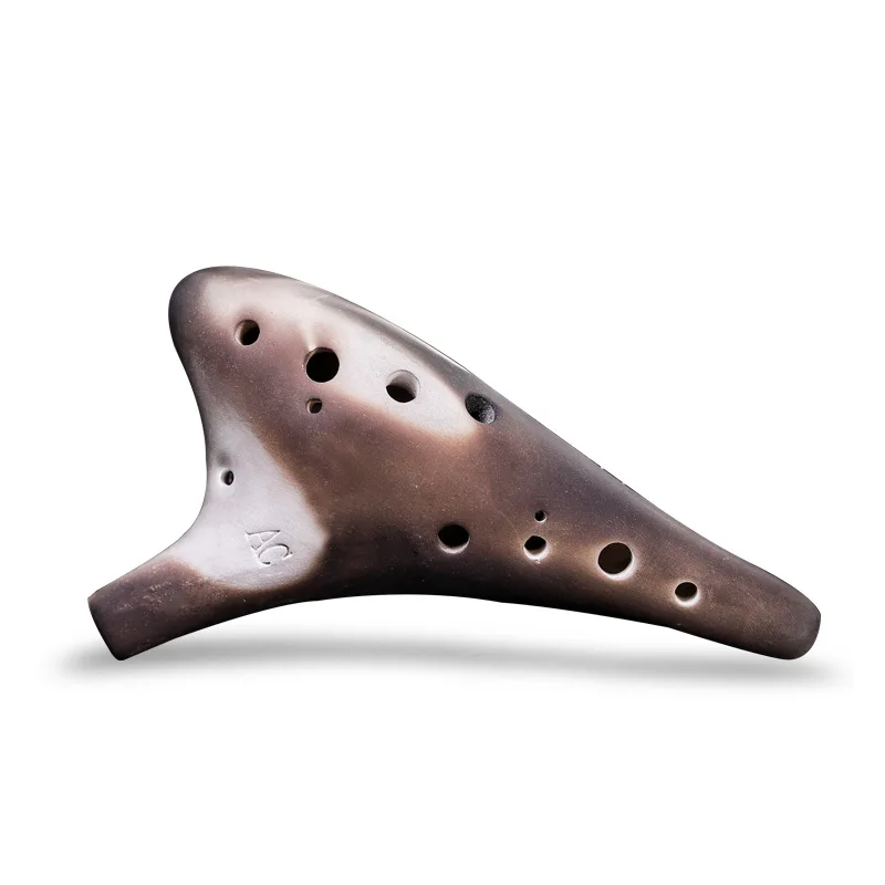 

Wind Instrument Black Pottery 12-Hole Smoke-Fired Ocarina Alto C-Tone Beginner Teaching Ocarina 12-Hole Sound Quality Ocarina