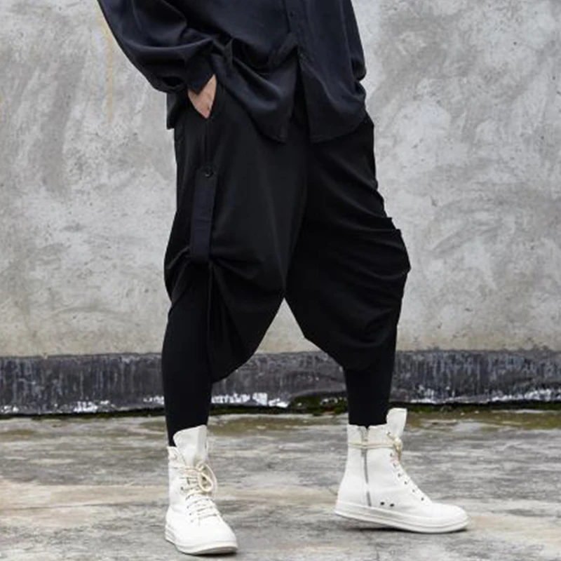 

Men's pants summer fashion casual pants baggy wear wide-leg pants men's shorts hip-hop black Yamamoto trend