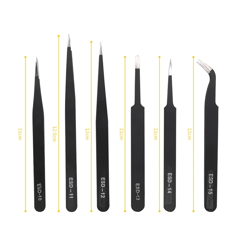 6pcs/set Tweezers Fine-Tip Tweezwes for Delicate Tasks/Intricate Dies/Pick Up Gems and Other Small Itmes/Thread Needles