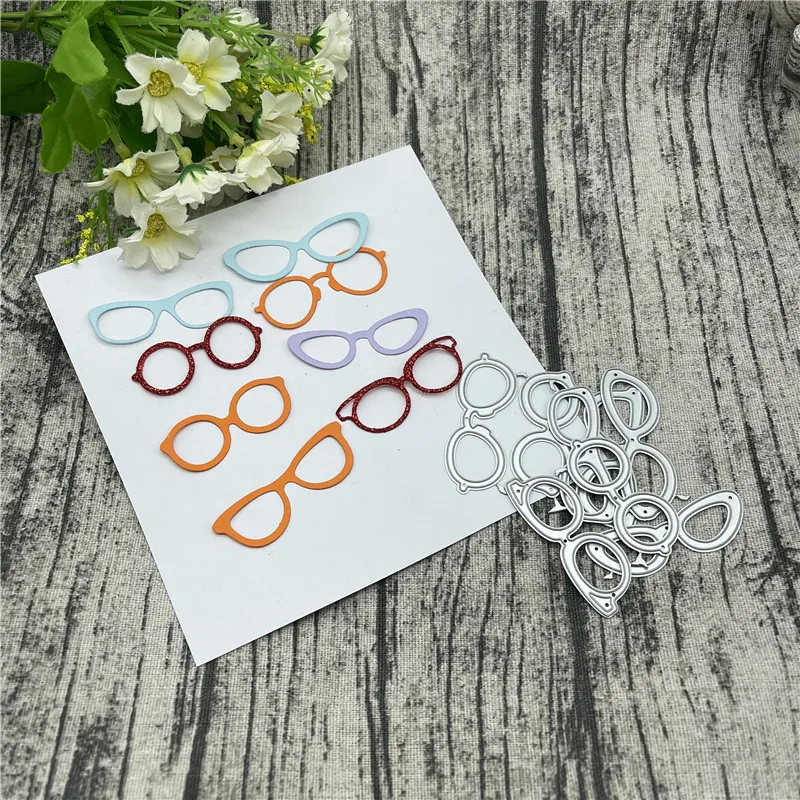 8 Pcs glasses lace craft Metal Cutting Dies For DIY Scrapbooking Album Embossing Paper Cards Decorative Crafts