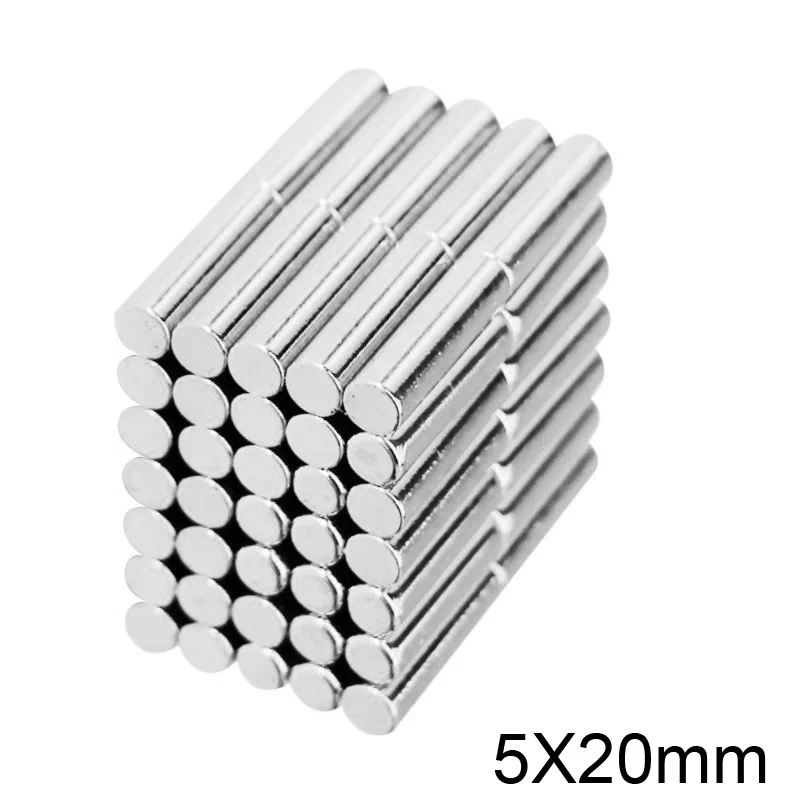 5~100PCS 5x20 mm Rare Earth Magnets Diameter 5x20mm Small Round Magnets 5mm X 20mm Permanent Neodymium Magnets strong 5*20 mm