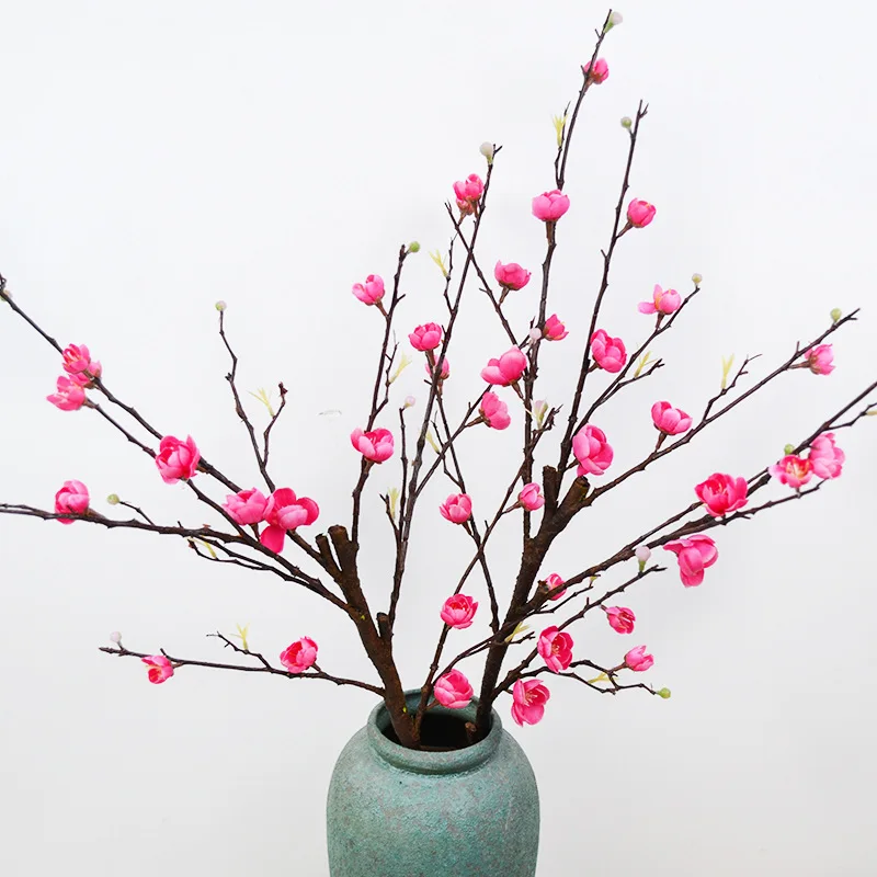 

Latex Plum Blossom for Home Decoration, Artificial Flower, Fake Flowers, Living Room Vase, Elegant Wedding Bakground, 5Pcs