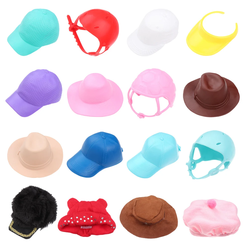 1PC Fashion Miniature Hat Doll Hats Baseball Riding Cap Cowboy Suny Hats For 1/6 Doll Clothes Accessories DIY Kids Toys