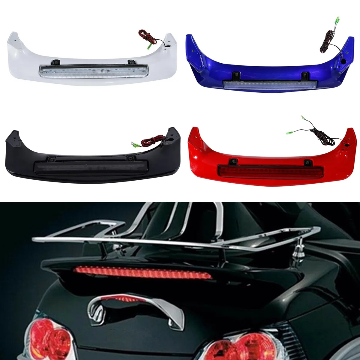 Motorcycle Rear Trunk Spoiler LED Light For Honda Gold Wing GL1800 GL 1800 2001-2017