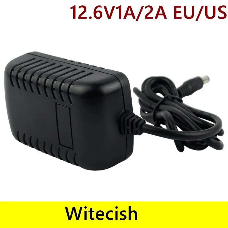 Capacity 12.6V Charger 14.6v 2a5A 10A Battery charger adapter DC 5.5 * 2.1 MM 18650 Lithium Power Adapter EU/US Plug 110V/220V