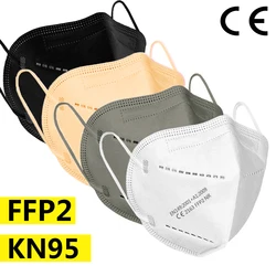 ffp2 face mask KN95 facial masks 6 Layers filter mask respirator fpp2 Protective maske anti dust mask mouth mascarillas black