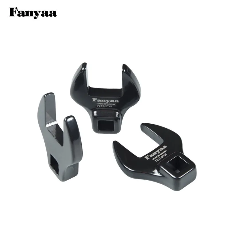 Fanyaa Open End Crowfoot Wrench Head, Crowfoot Type Socket Ratchet Wrench Head Fitting Part, Square Drive 1/2,  27-35mm