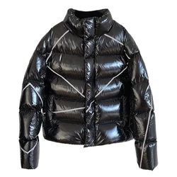 Fashion Shiny Thick more than 300g Goose Down Coat Female Winter Bread Style Warm Glossy Down Parkas Waterproof Coats wy424