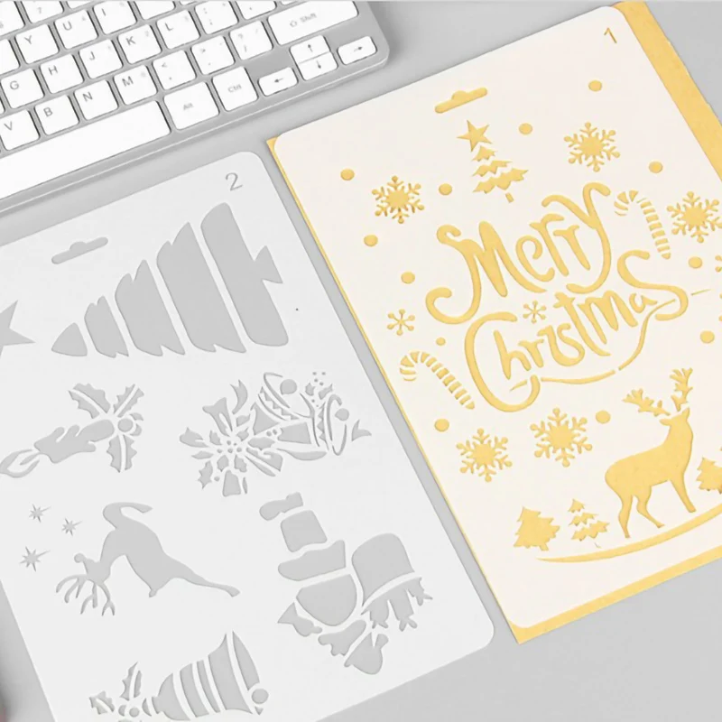 Nieuwe Kerst Hand Tekening Stencil Gereedschap Speelgoed Diy Fotoalbum Nieuwigheid Educatief Creatieve Kinderen Verschillende Stijlen Art Supplies