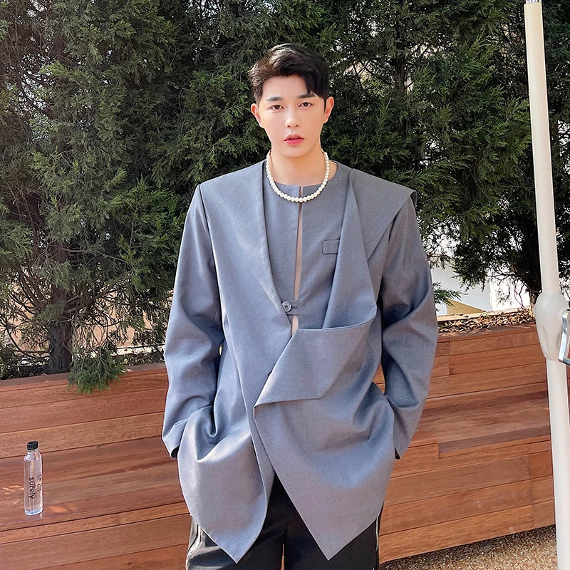 Spring fashion show personalized three-dimensional cutting suit Korean fashion men's casual suit hairstylist coat