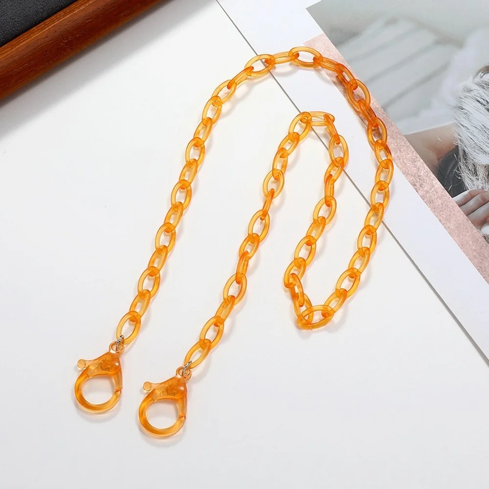 2023 Fashion Frosted Transparent Children Acrylic Mask Holder Lanyard Candy Color Non-slip New Mask Chain Neck Strap for Women