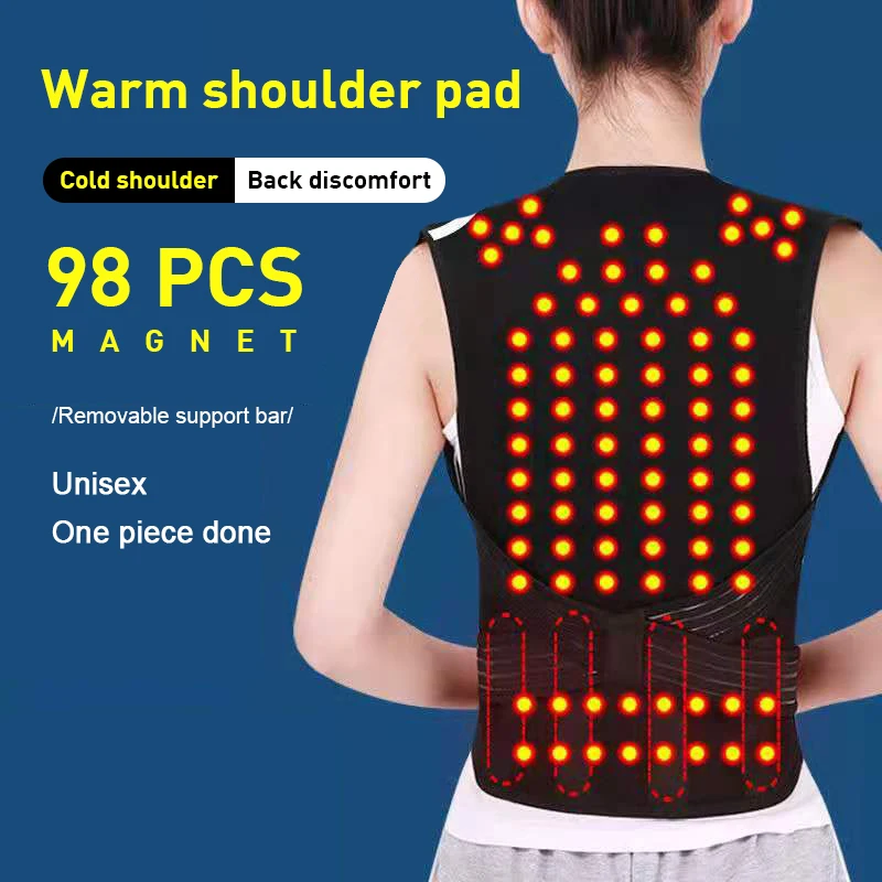 

Magnetic Back Support Magnets Heating Therapy Vest Waist Brace Posture Corrector Spine Back Shoulder Lumbar Posture Correction