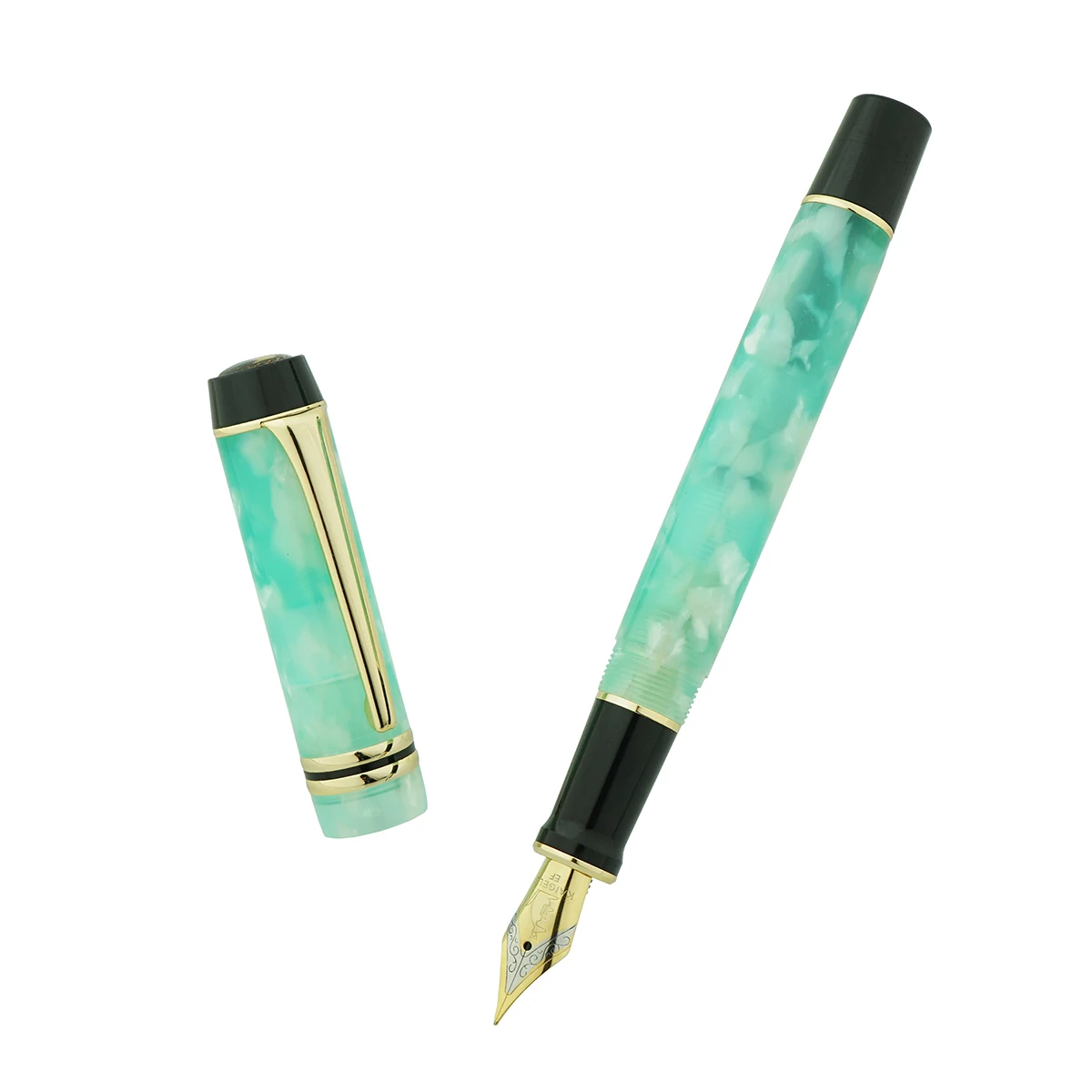 Kaigelu 316 Marble Green Celluloid Fountain Pen,EF/F/M Medium Nib Beautiful Pattern Ink Pen Writing Gift for Office Business