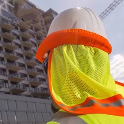 Casco de seguridad de verano para trabajadores de la construcción, protector de malla con rayas reflectantes para el cuello, protección de advertencia