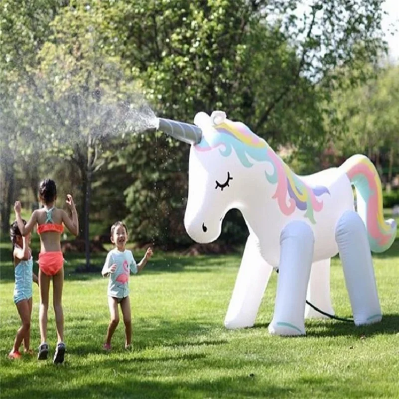 Summer Home PVC Animal Sprinkle Water Park Inflatable Unicorn Outdoor Beach Toy Children Play Water Unicorn Spray Water Toys