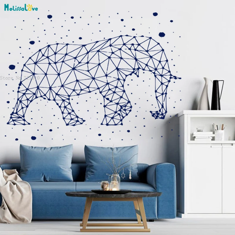 Elephant Stars Constellation Wall Decals Vast Universe Animal Stars Sky Home Decor Living Room Vinyl Poster Removable YT3649