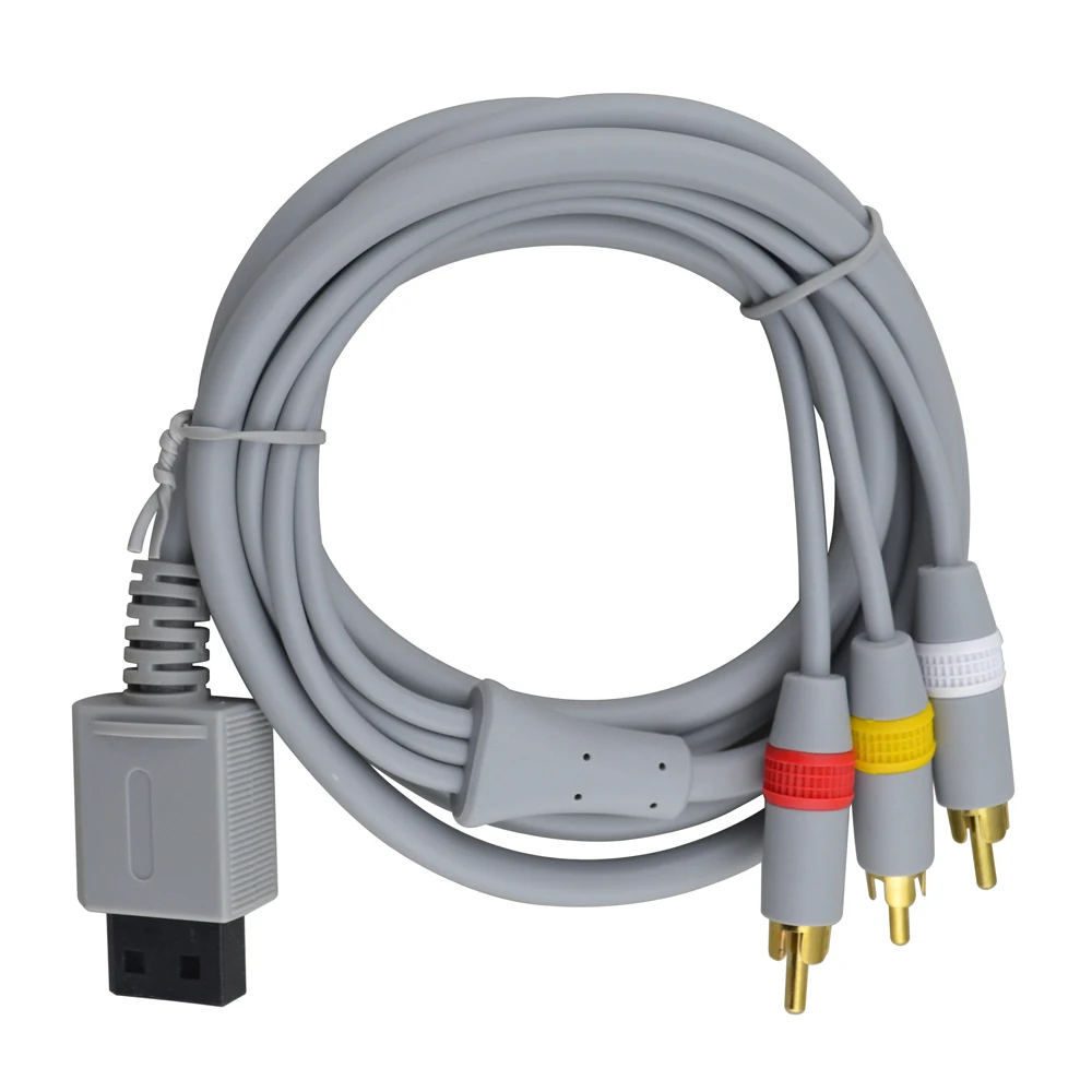 

10 pcs 1.8m Component cable Audio Video AV Composite 3 RCA Cable 480p video output for Wii console